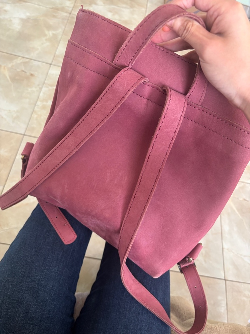 Portland Leather Goods tote backpack - Picture 2 of 5